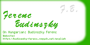 ferenc budinszky business card